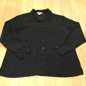 Notations Long Sleeve Black Blouse Size L